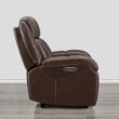 Circle 55 Brown Leather Upholstered Powered Reclining Recliner