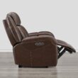 Circle 55 Brown Leather Upholstered Powered Reclining Recliner