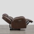 Circle 55 Brown Leather Upholstered Powered Reclining Recliner