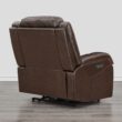 Circle 55 Brown Leather Upholstered Powered Reclining Recliner