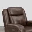 Circle 55 Brown Leather Upholstered Powered Reclining Recliner