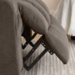 GZMR Heat Massage Recliner Chair with USB Dark Brown Velvet Upholstered Swivel Powered Reclining Recliner
