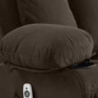 GZMR Heat Massage Recliner Chair with USB Dark Brown Velvet Upholstered Swivel Powered Reclining Recliner