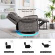 GZMR Massage Heating Swivel Rocking Recliner Chair Light Gray Velvet Upholstered Swivel Powered Reclining Massage chair