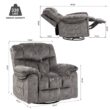 GZMR Massage Heating Swivel Rocking Recliner Chair Light Gray Velvet Upholstered Swivel Powered Reclining Massage chair