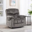 GZMR Massage Heating Swivel Rocking Recliner Chair Light Gray Velvet Upholstered Swivel Powered Reclining Massage chair