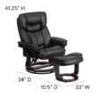 Flash Furniture Black Faux leather Upholstered Swivel Recliner with Ottoman Set
