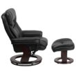 Flash Furniture Black Faux leather Upholstered Swivel Recliner with Ottoman Set