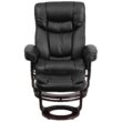 Flash Furniture Black Faux leather Upholstered Swivel Recliner with Ottoman Set