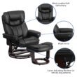 Flash Furniture Black Faux leather Upholstered Swivel Recliner with Ottoman Set