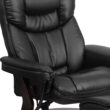 Flash Furniture Black Faux leather Upholstered Swivel Recliner with Ottoman Set