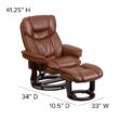 Flash Furniture Brown Vintage Faux leather Upholstered Swivel Recliner with Ottoman Set