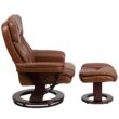 Flash Furniture Brown Vintage Faux leather Upholstered Swivel Recliner with Ottoman Set