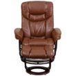 Flash Furniture Brown Vintage Faux leather Upholstered Swivel Recliner with Ottoman Set