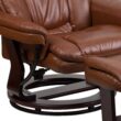 Flash Furniture Brown Vintage Faux leather Upholstered Swivel Recliner with Ottoman Set