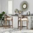 Jennifer Taylor Home Taupe Beige 26.0-in H Counter height Upholstered Wood Bar Stool