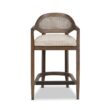 Jennifer Taylor Home Taupe Beige 26.0-in H Counter height Upholstered Wood Bar Stool