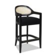 Jennifer Taylor Home Jet Black 26.0-in H Counter height Upholstered Wood Bar Stool