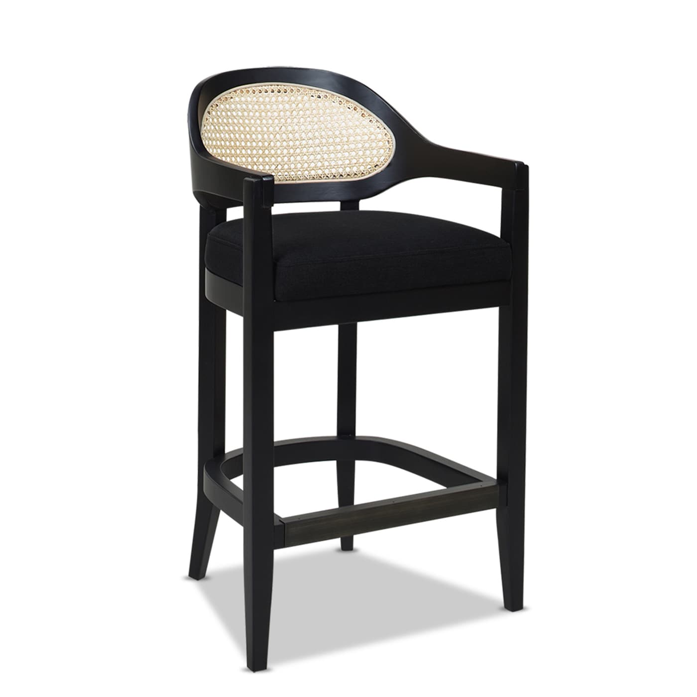 Jennifer Taylor Home Jet Black 26.0-in H Counter height Upholstered Wood Bar Stool Jennifer Taylor Home Jet Black 26.0-in H Counter height Upholstered Wood Bar Stool