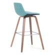 Simpli Home Aqua Blue 26.38-in H Counter height Upholstered Wood Bar Stool 2 -Pack