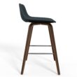 Simpli Home Distressed Blue 26.38-in H Counter height Upholstered Wood Bar Stool 2 -Pack