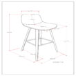 Simpli Home Distressed Blue 26.38-in H Counter height Upholstered Wood Bar Stool 2 -Pack