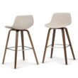 Simpli Home Natural 26.4-in H Counter height Upholstered Wood Bar Stool 2 -Pack
