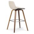 Simpli Home Natural 26.4-in H Counter height Upholstered Wood Bar Stool 2 -Pack