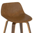 Simpli Home Deep Tan 26.4-in H Counter height Upholstered Wood Bar Stool 2 -Pack