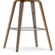 Simpli Home Deep Tan 26.4-in H Counter height Upholstered Wood Bar Stool 2 -Pack