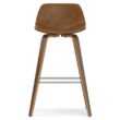 Simpli Home Deep Tan 26.4-in H Counter height Upholstered Wood Bar Stool 2 -Pack