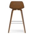 Simpli Home Deep Tan 26.4-in H Counter height Upholstered Wood Bar Stool 2 -Pack
