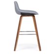 Simpli Home Stone Grey 26.4-in H Counter height Upholstered Wood Bar Stool 2 -Pack