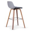 Simpli Home Stone Grey 26.4-in H Counter height Upholstered Wood Bar Stool 2 -Pack