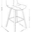 Simpli Home Stone Grey 26.4-in H Counter height Upholstered Wood Bar Stool 2 -Pack