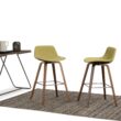 Simpli Home Acid Green 26.38-in H Counter height Upholstered Wood Bar Stool 2 -Pack