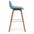 Simpli Home Medium Blue 26.4-in H Counter height Upholstered Wood Bar Stool 2 -Pack