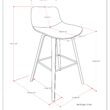 Simpli Home Distressed Grey 26.4-in H Counter height Upholstered Wood Bar Stool 2 -Pack