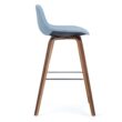 Simpli Home Denim Grey 30.4-in H Counter height Upholstered Wood Bar Stool 2 -Pack