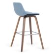 Simpli Home Denim Grey 30.4-in H Counter height Upholstered Wood Bar Stool 2 -Pack
