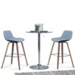 Simpli Home Denim Grey 30.4-in H Counter height Upholstered Wood Bar Stool 2 -Pack