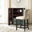 Safavieh Flat Cream/Espresso 25.7-in H Counter height Upholstered Rattan Bar Stool