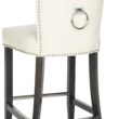 Safavieh Flat Cream/Espresso 25.7-in H Counter height Upholstered Rattan Bar Stool