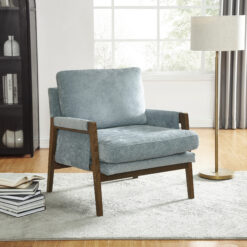 Roundhill Furniture Kelly Casual Blue Velvet Accent Chair