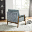 Roundhill Furniture Kelly Casual Blue Velvet Accent Chair