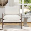 Roundhill Furniture Kelly Modern White Velvet Accent Chair
