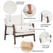 Roundhill Furniture Kelly Modern White Velvet Accent Chair