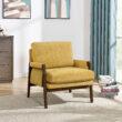 Roundhill Furniture Kelly Modern Yellow Velvet Accent Chair