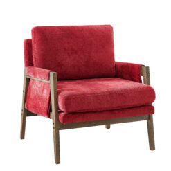 Roundhill Furniture Kelly Midcentury Red Velvet Accent Chair