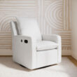 Storkcraft Modern Ivory Swivel Glider Chair